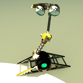 Лампа в форме передней стойки шасси истребителя