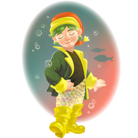 Маленький Водяной. Детская книжная иллюстрация