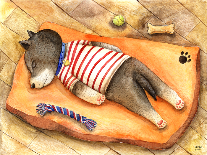 Спящий щенок