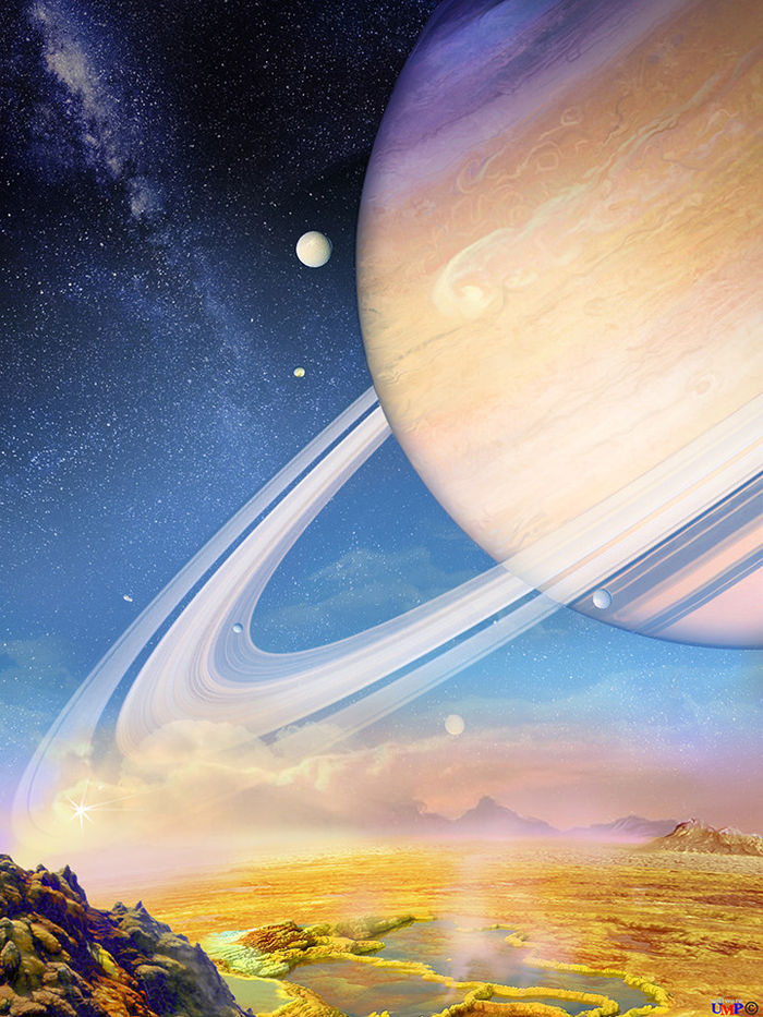 Сатурн, вид с Титана