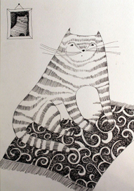 кот на коврике