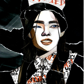 Портрет девушки в стиле коллаж