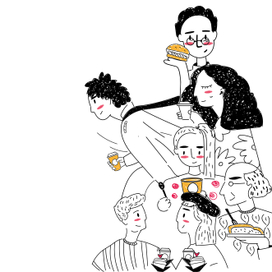 Эскизы иллюстрации для сети пекарен