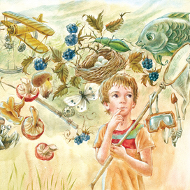 С мыслями о лете... Иллюстрация к стихотворению.