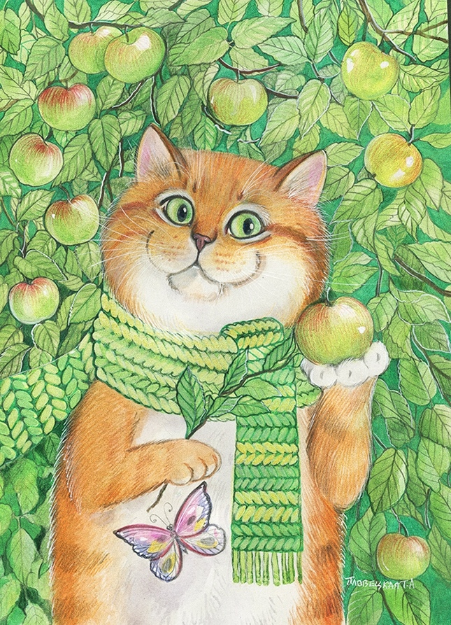 Рыжий кот в яблоках 