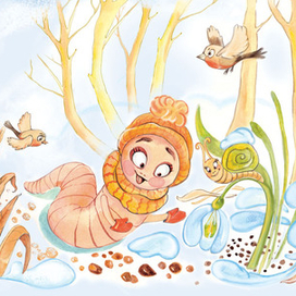 червячок на прогулке