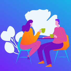 Пара в кафе