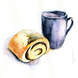 Чай с булочкой