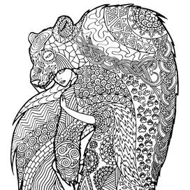 Мифическая раскраска1. Оборотень Аану.