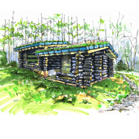 Баня на  рельефе 