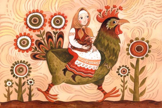 На зелёном петухе