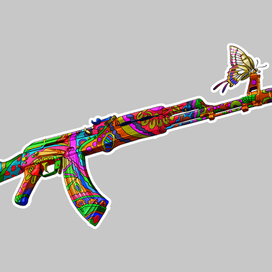 АК-47. Принт на футболки. Серия "Из России с любовью".