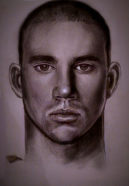 Че́ннинг Мэ́ттью Те́йтум. Портрет. Карандаш.