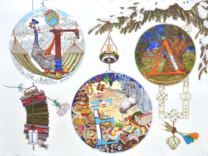 Лист буквиц "Г.Д.Е." Из серии азбука. 