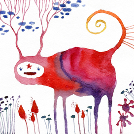 зверек в цветах