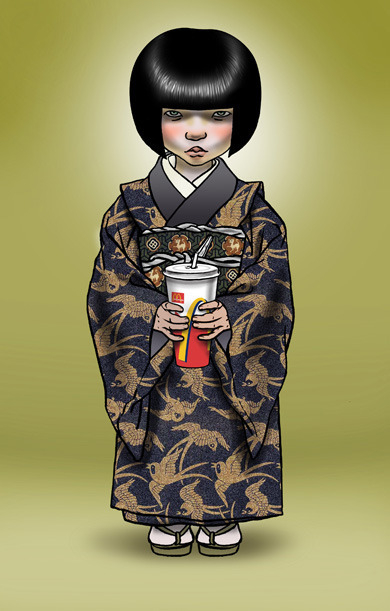 девочка со стаканом