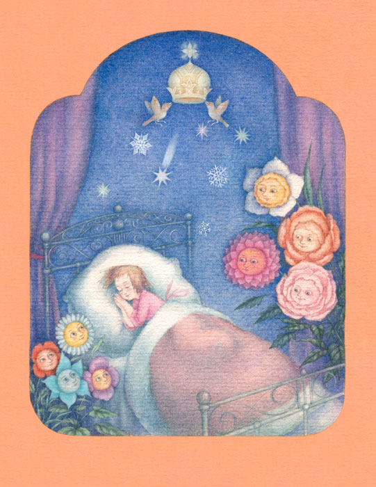 Алёнушка спит.