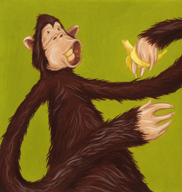 Monkey with banana