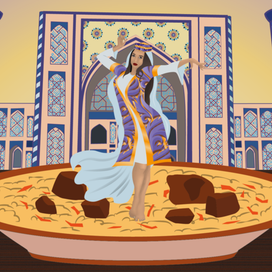 Тюркское народное блюдо "Плов"