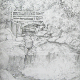 У быстрого ручья в старом парке