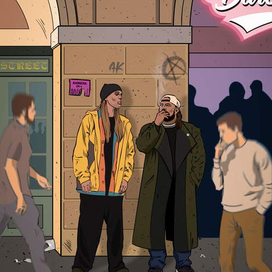 Джей и Сайлент Боб на Думской, для АК Галереи