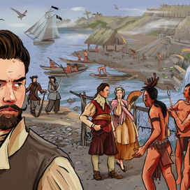 Серия иллюстраций для статей по истории Америки