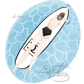 Fashion illustration девушка на сапе