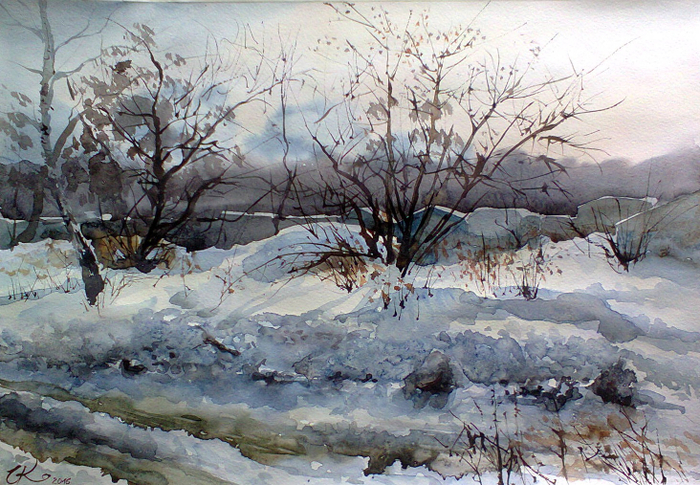 Зима попрежнему передает привет..поздно вечером падал снова снег. Но с утра новым днём осветило весеннее солнце)