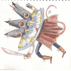 Работа с челленджа  #INKTOBER2020 день 6. Крысиный король