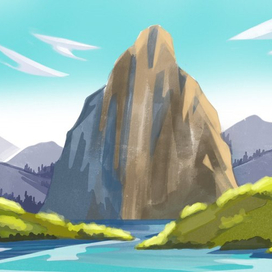 Пейзаж с горами