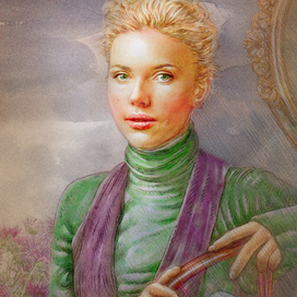 Скарлетт Йо-ха-ха-нссон (проба бумаги и краски)