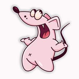 Стикер, серия Мышь - Феня