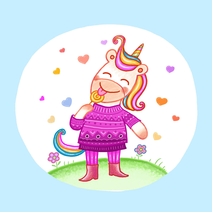 Unicorn with candy