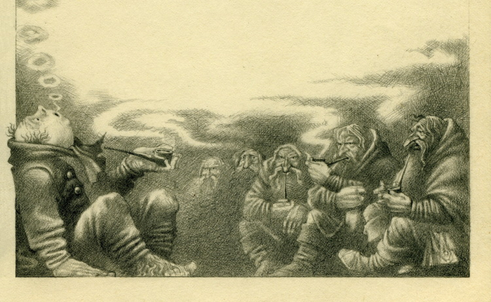 ДЖОН РОНАЛЬД РУЭЛ ТОЛКИН "ХОББИТ" ИЛЛЮСТРАЦИЯ.