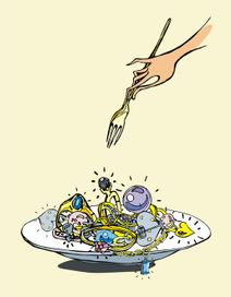 Тарелочка с голубой каемочкой