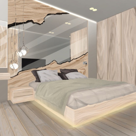 Интерьер визуализация спальни