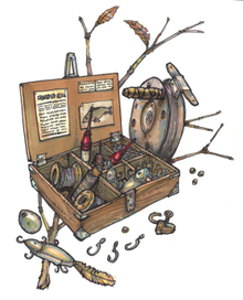 Коробка с рыболовными снастями