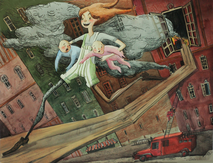 Пеппи ДлинныйЧулок . Пожар!