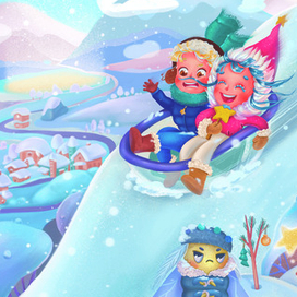 Зимние забавы. Разворот детской книги