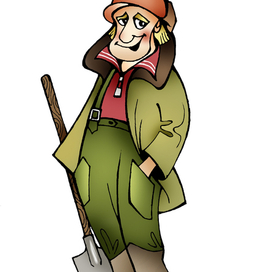 Помбур с лопатой