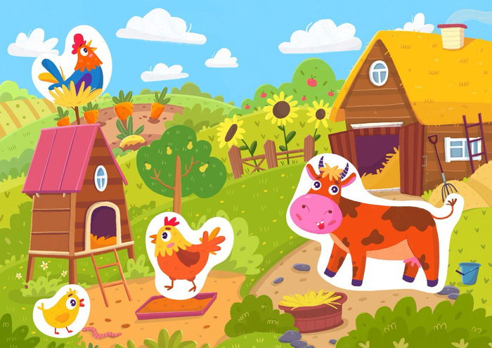 На ферме . Наклейки для малышей. 