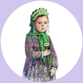 Маленькая девочка с ромашкой 