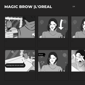 Раскадровка для рекламы l'oreal