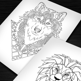 Coloring anti-stress. Sketch of a tattoo