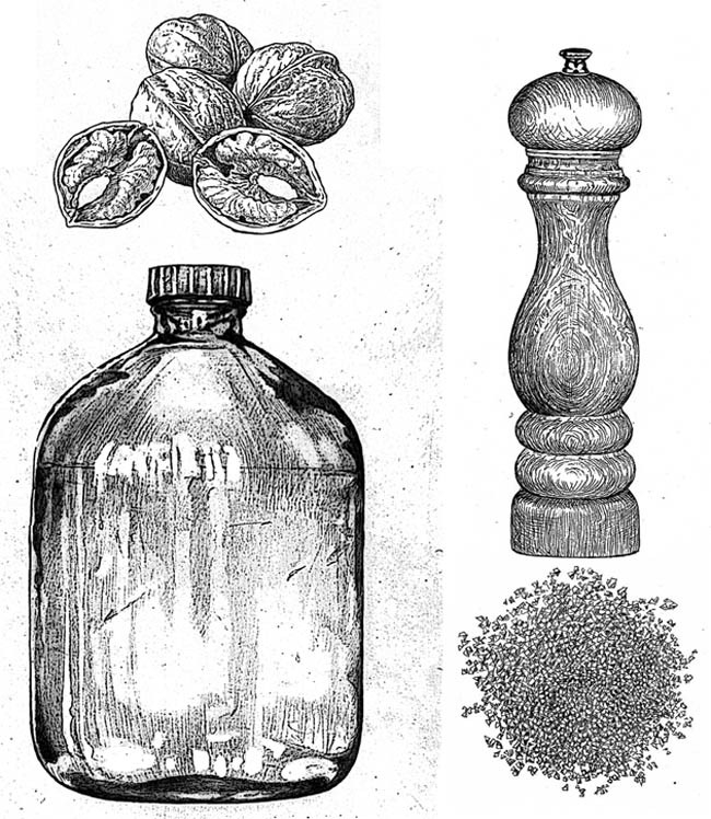 самогон, орехи, мельница и четверговая соль