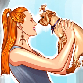 Девушка с собачкой