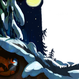 в зимнем лесу