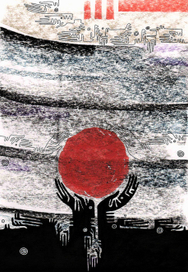 восход над городом