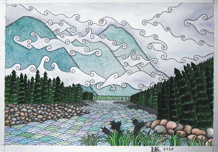 Река Китой. Облака