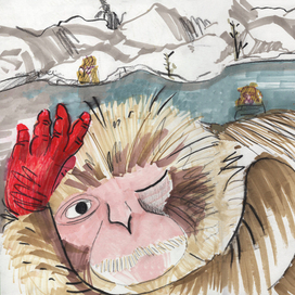 Японский макак из серии " Мир дикой природы"